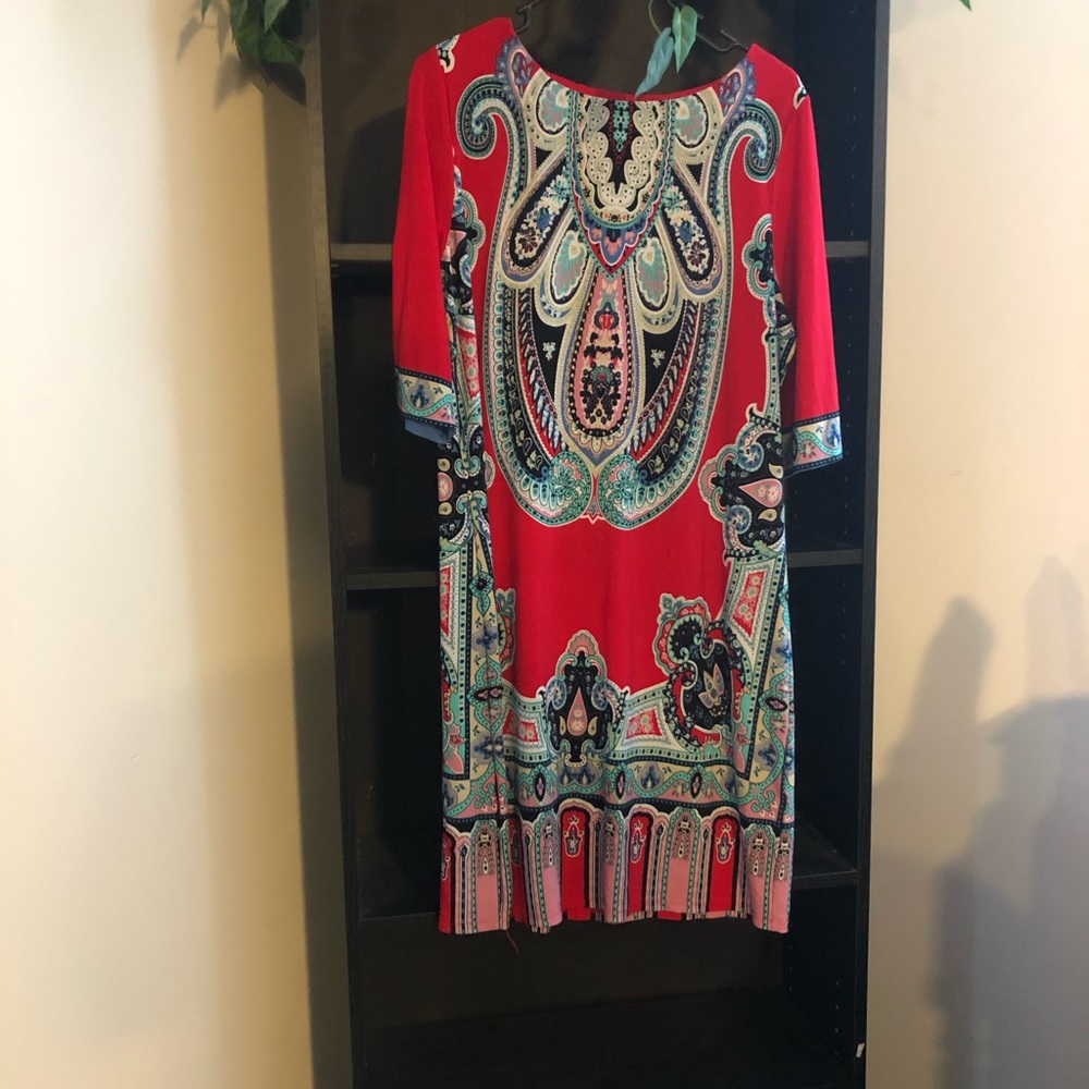 Red Pattern mini dress